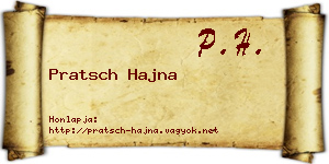 Pratsch Hajna névjegykártya